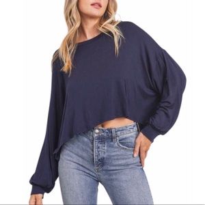Navy Loose Top